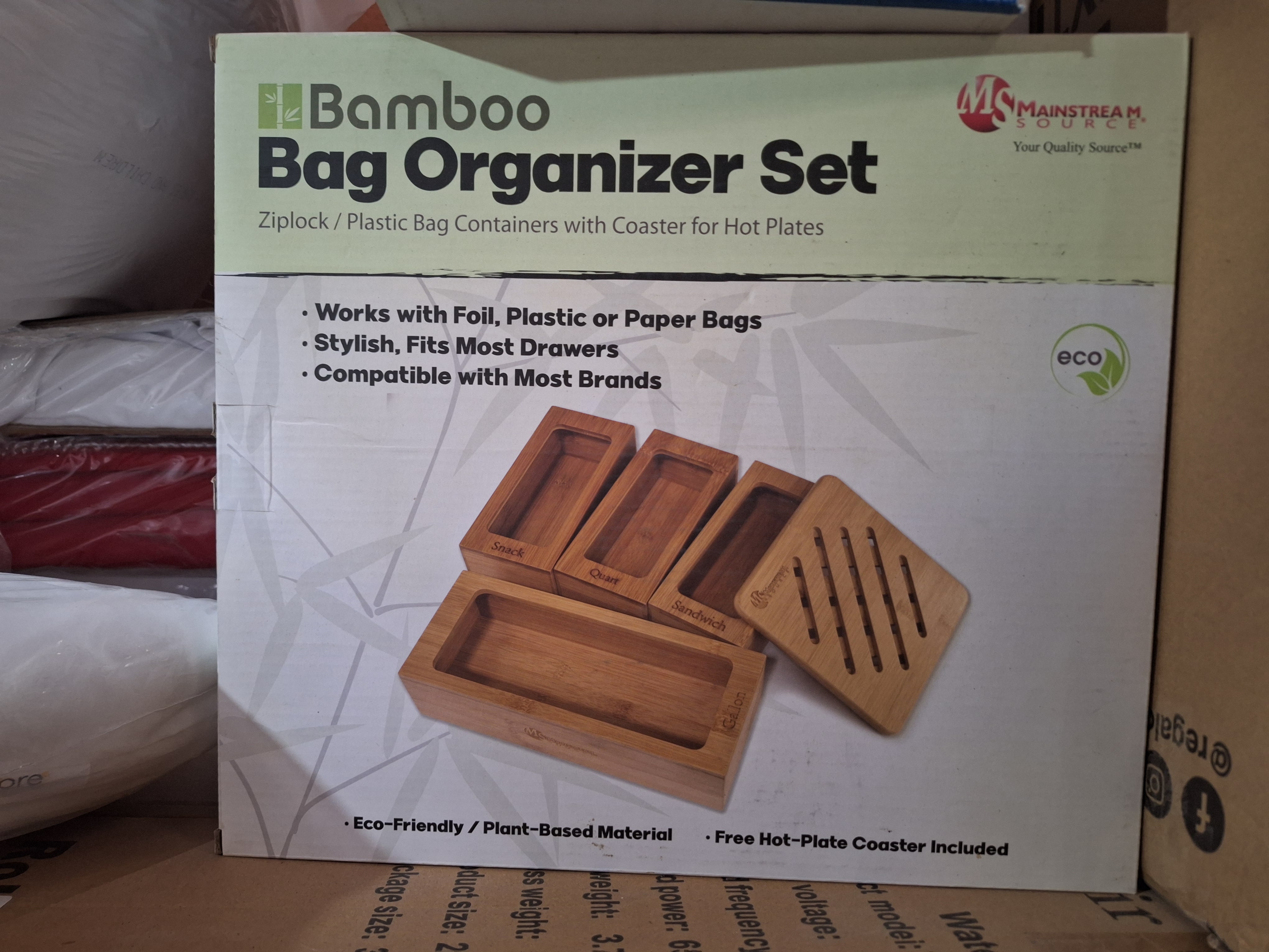 Bamboo bag organizer set $1,600 mn